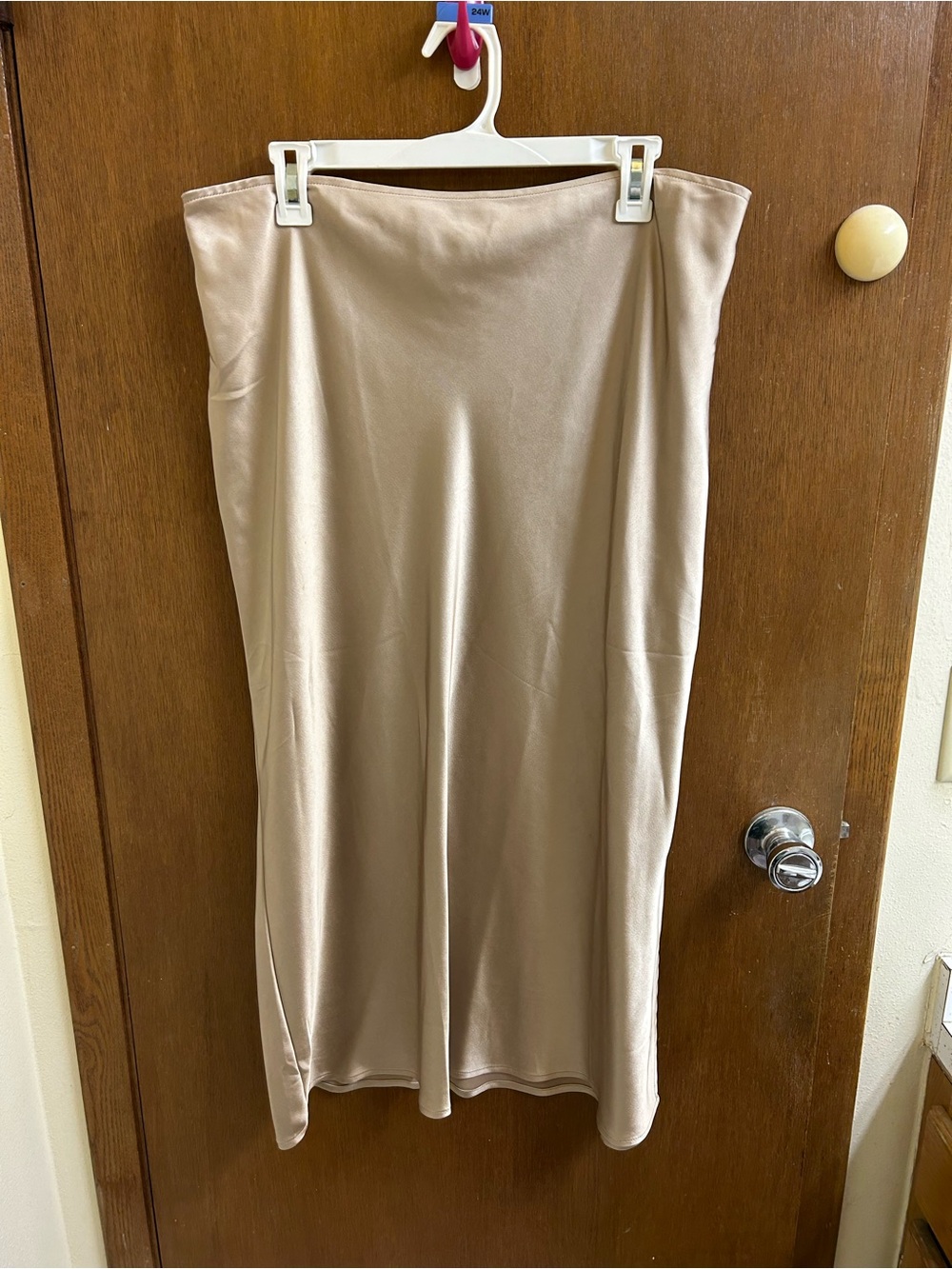 Old Navy Tan High Rise Satin Midi Slip Skirt XL